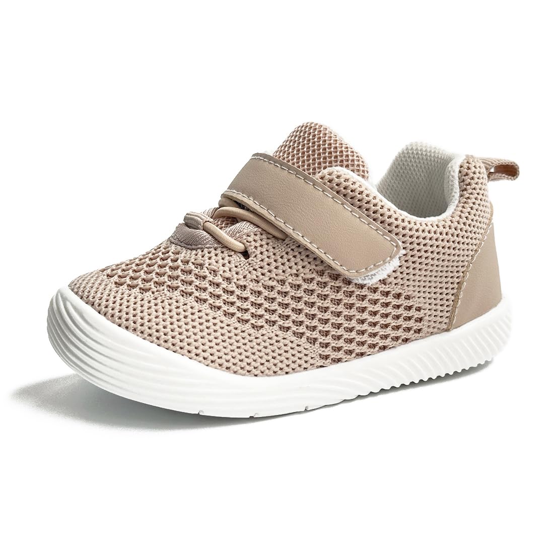 Newsonet Baby Shoes Boys Girls First Walking Non Slip Walker Barefoot Mesh Sneakers Breathable Soft Sole Khaki Size 12-18 Months Toddler