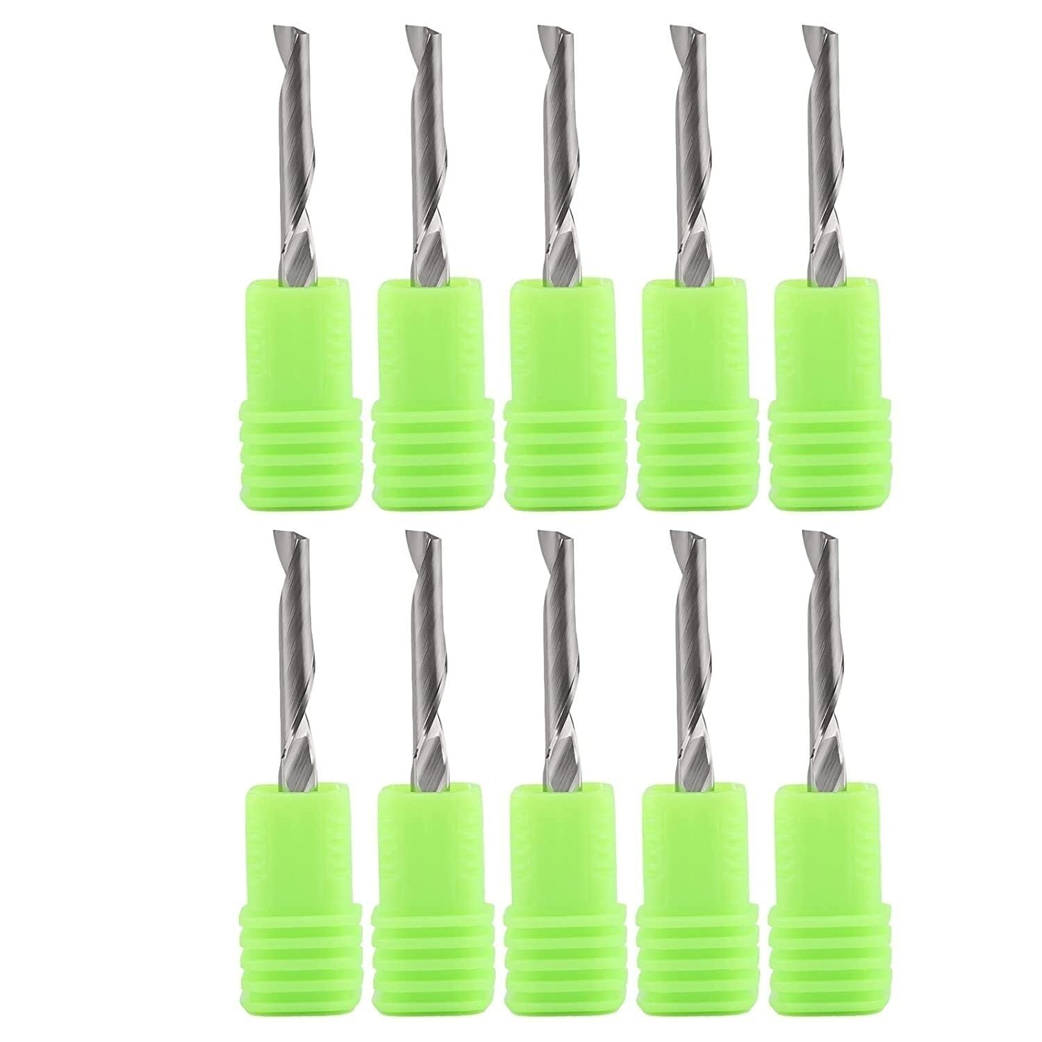 10 PCS End Mill CNC Single Flute Router Bits, 4mm(0.157«) Shank,4mm(0.157») Cutting Dia,22mm（0.866") Cutting Length, Solid Tungsten Carbide Alloy CNC Bits, Milling Cutter for Aluminum.