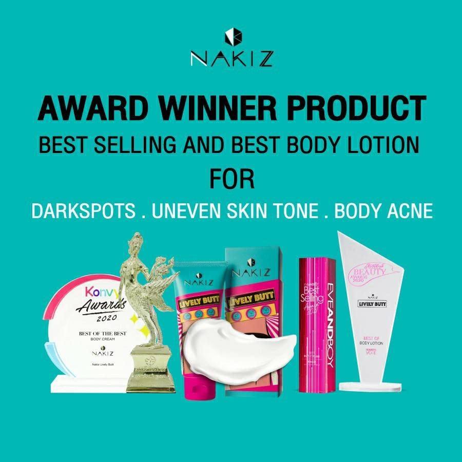 Miniatura 9 de NAKIZ Lively - Crema para glúteos para estrías, manchas oscuras, rodilla, codo, axila, área íntima, 3.53 onzas, ganador del premio, auténtico