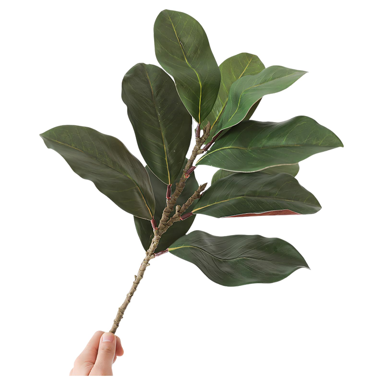 ZEPFJHE Simulation Magnolia Plant Realistic PVC Foliage for Wedding Decor and Home Floral Arrangement PVC Flower Arrangements