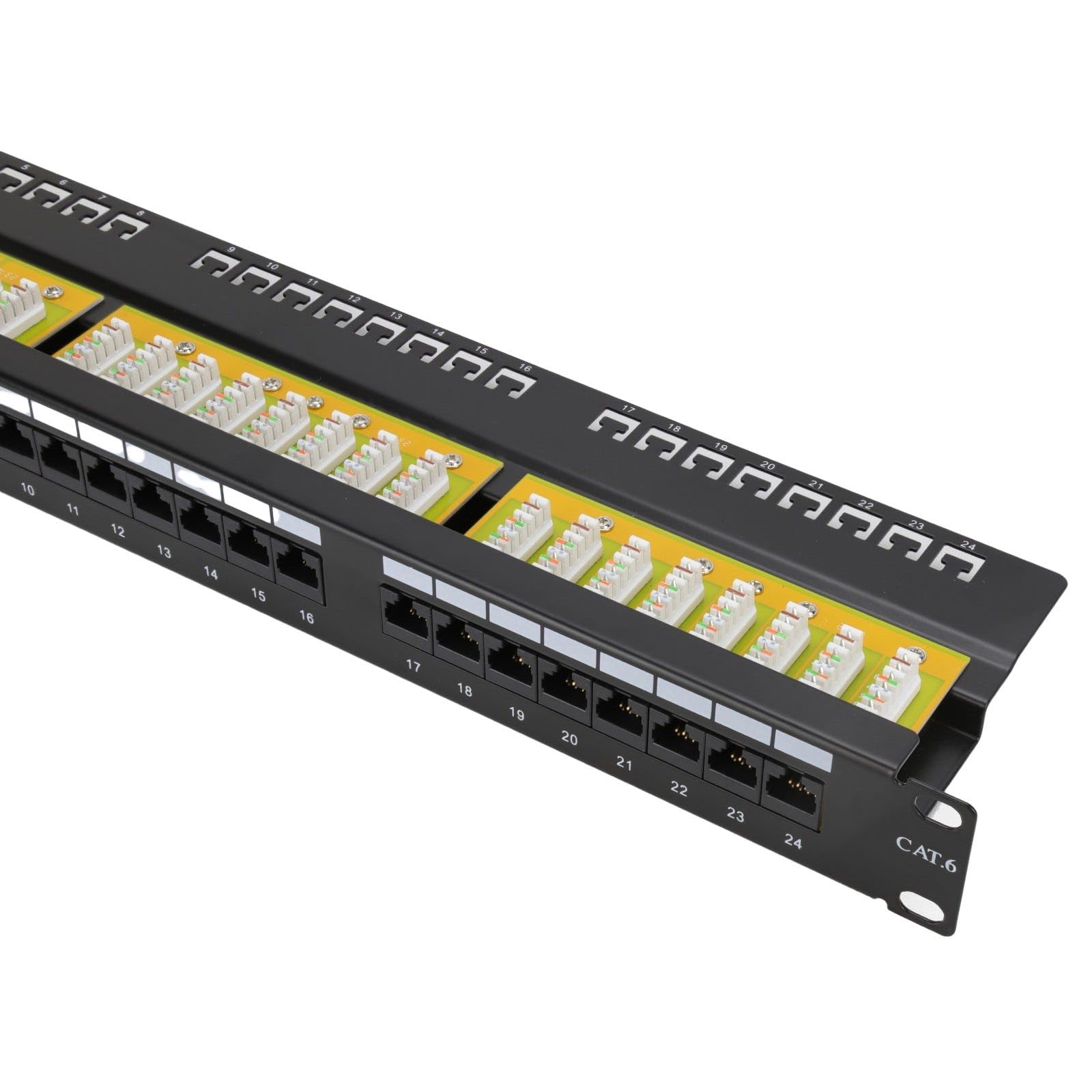 24 Port Vertical Punchdown CAT6 Patch Panel 19 inch Network UTP & Cable Management