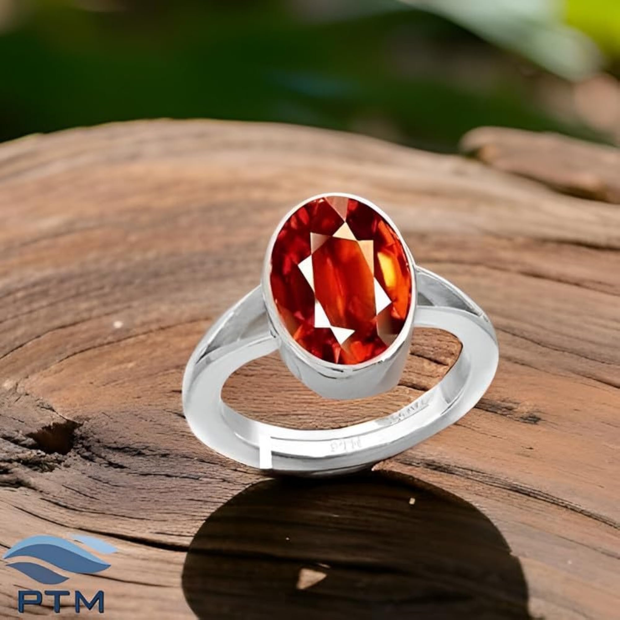 Women's Hessonite 925 Sterling Silver Adjustable Ring, Astrological Certified