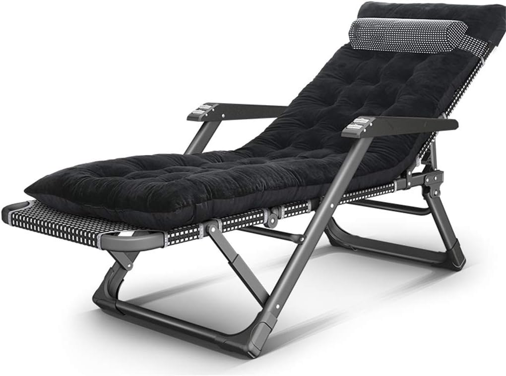 Adjustable Sun Lounger, Lightweight Folding Garden Chair, Reclining Patio Lounge Chair with Foldable Backrest for Outdoor Office and Patio (C-Gray)
