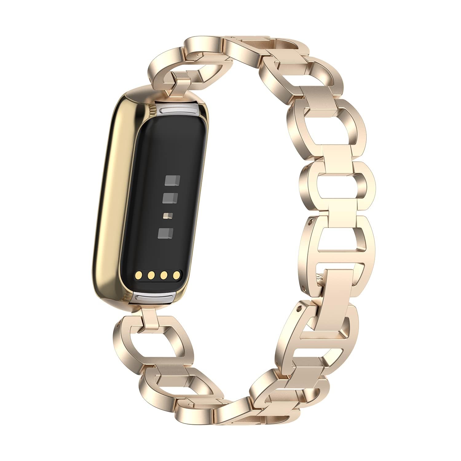 Stainless Steel Bands Compatible for Fitbit Luxe, Dressy Fancy Cowboy Chain Metal Bracelet for Luxe Accessories, Women Man