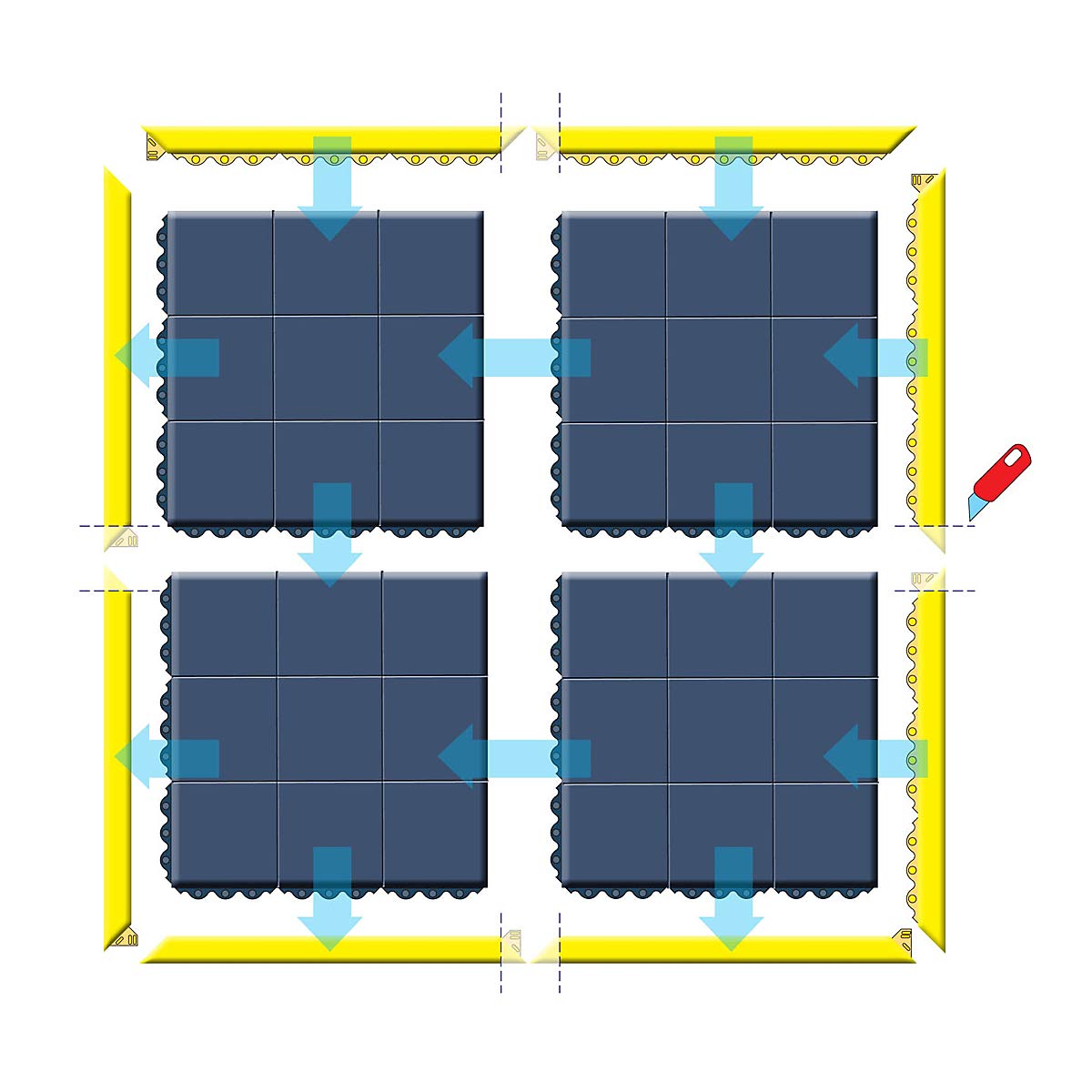 Notrax Dywan Cushion Ease Solid ESD, czarny, 91 cm x 91 cm
