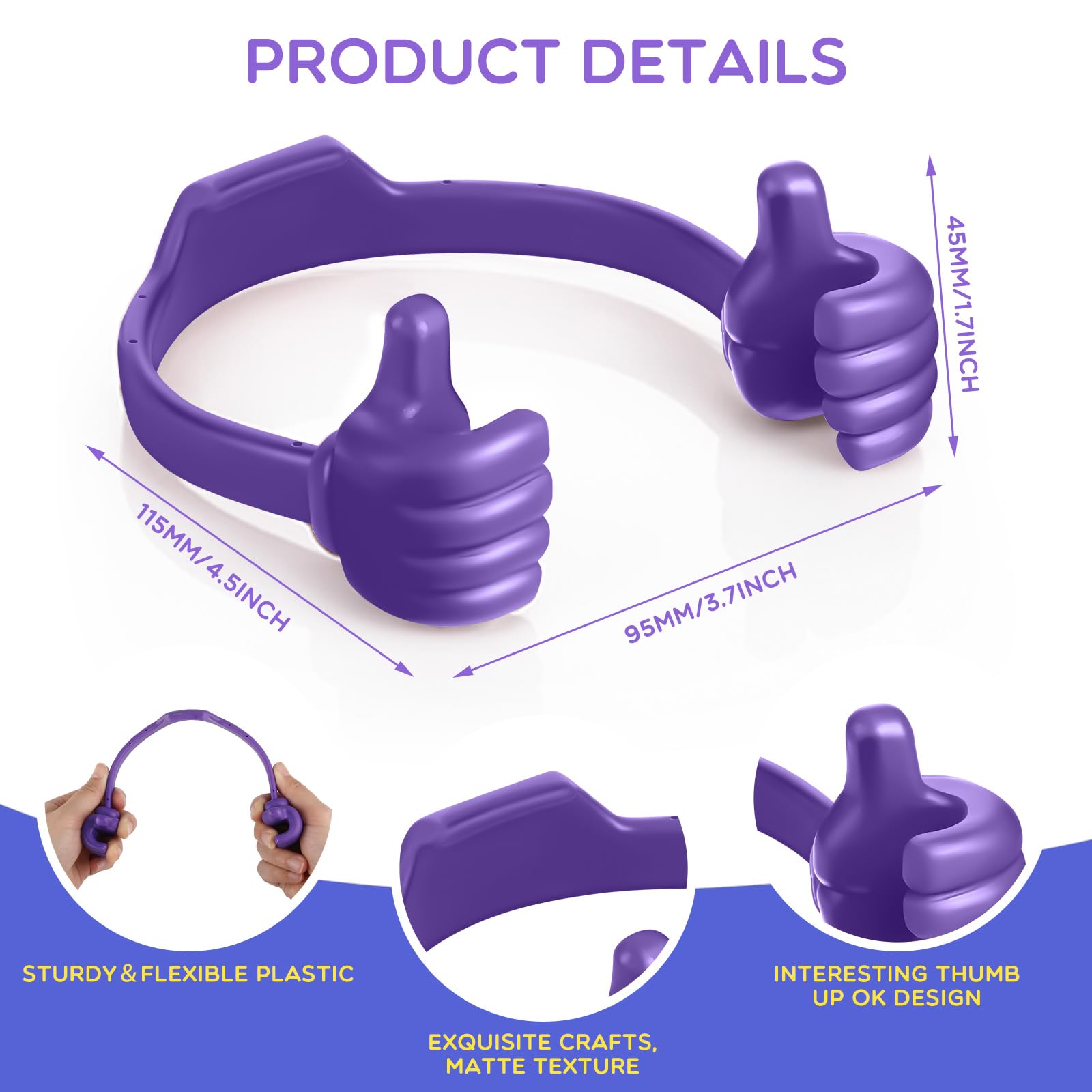 Yaomiao 50 supporti per telefono cellulare con pollice in alto, supporto per tablet, supporto regolabile per telefoni cellulari, smartphone, scrivania, ufficio, camera da letto, aereo, viaggi (colori