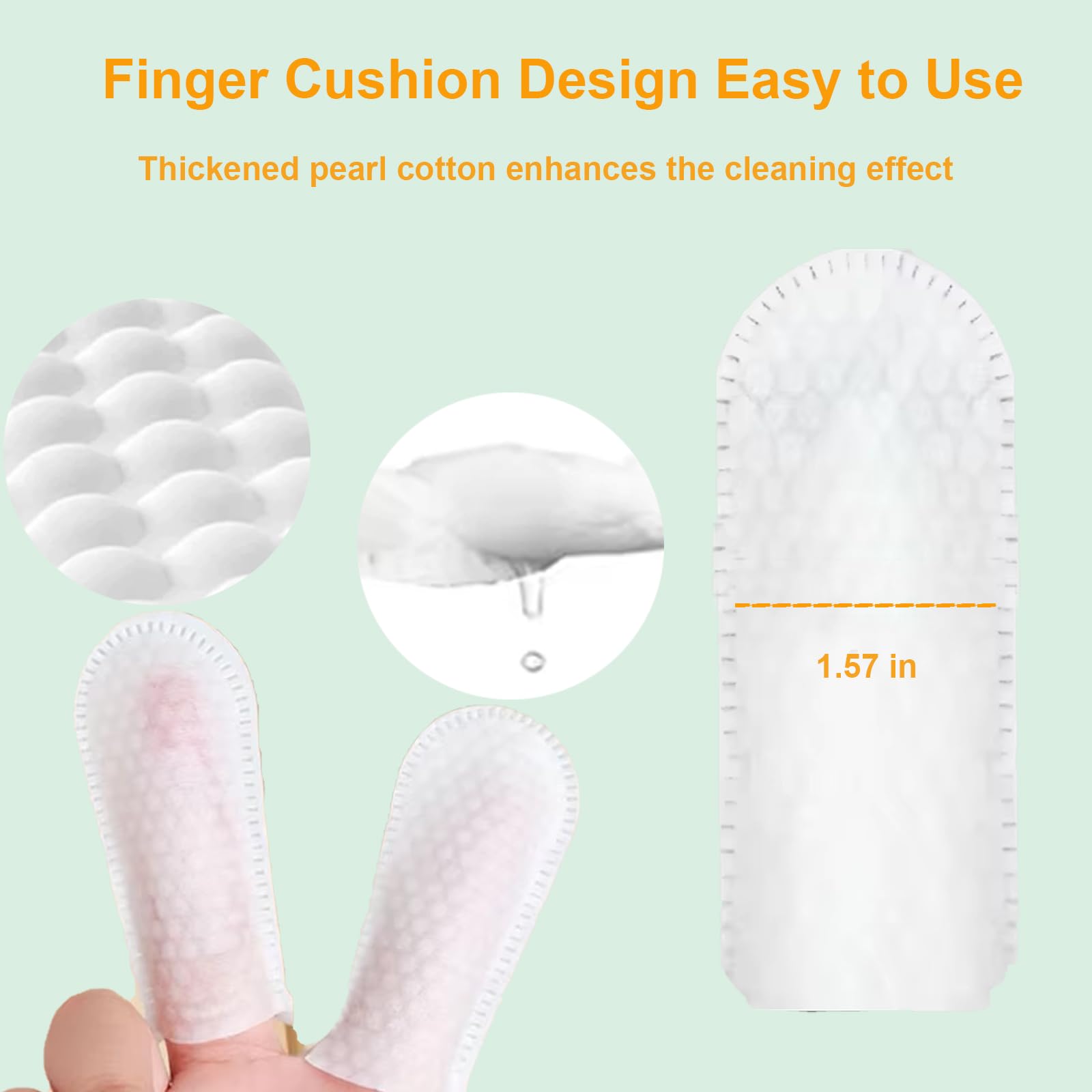 Pet Finger Wipes, Dog Ear Wipes for Dog Ear Infection Treatment, Gentle and Safe Pet Ear Cleaning Ear Cleaner for Allergies and Itching, Pet Dental Finger Wipes for Dogs and Cats, Furry Animals 50pcs - image 2