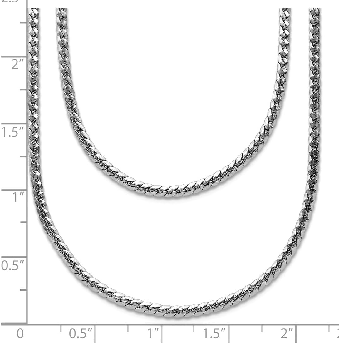 JewelryWeb 2.13mm 925 Sterling Silver Rhodium Plated Pol. Fancy 2-strand With 2 Inch Extension Necklace 16 Inch Strand Necklace for Women