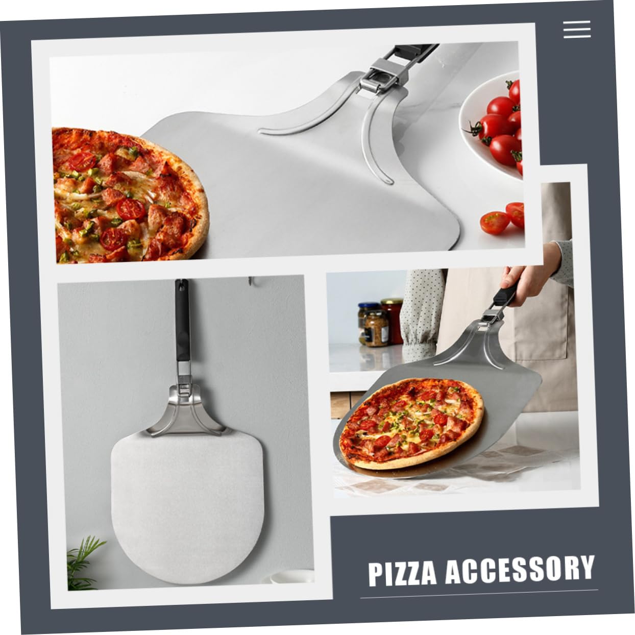 Pelle à Pizza Pliante 12 Pouces en Acier Inoxydable