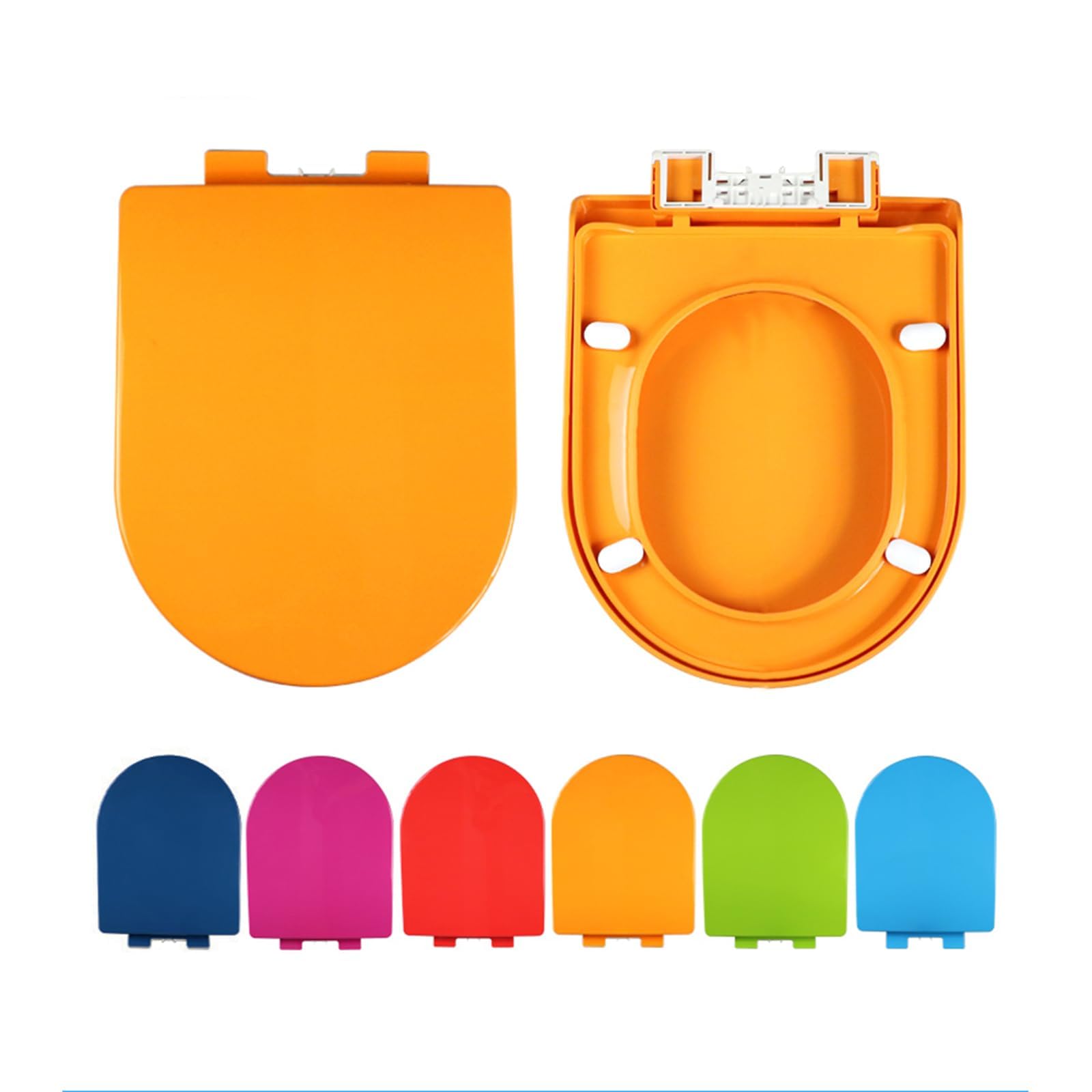 D Shaped Toilet seat Blue Soft Close Quick Release Adjustable Hinges pp Material Easy to Clean Bathroom, Release, Close, Soft, Quick, seat, Shaped, Toilet, Blue
