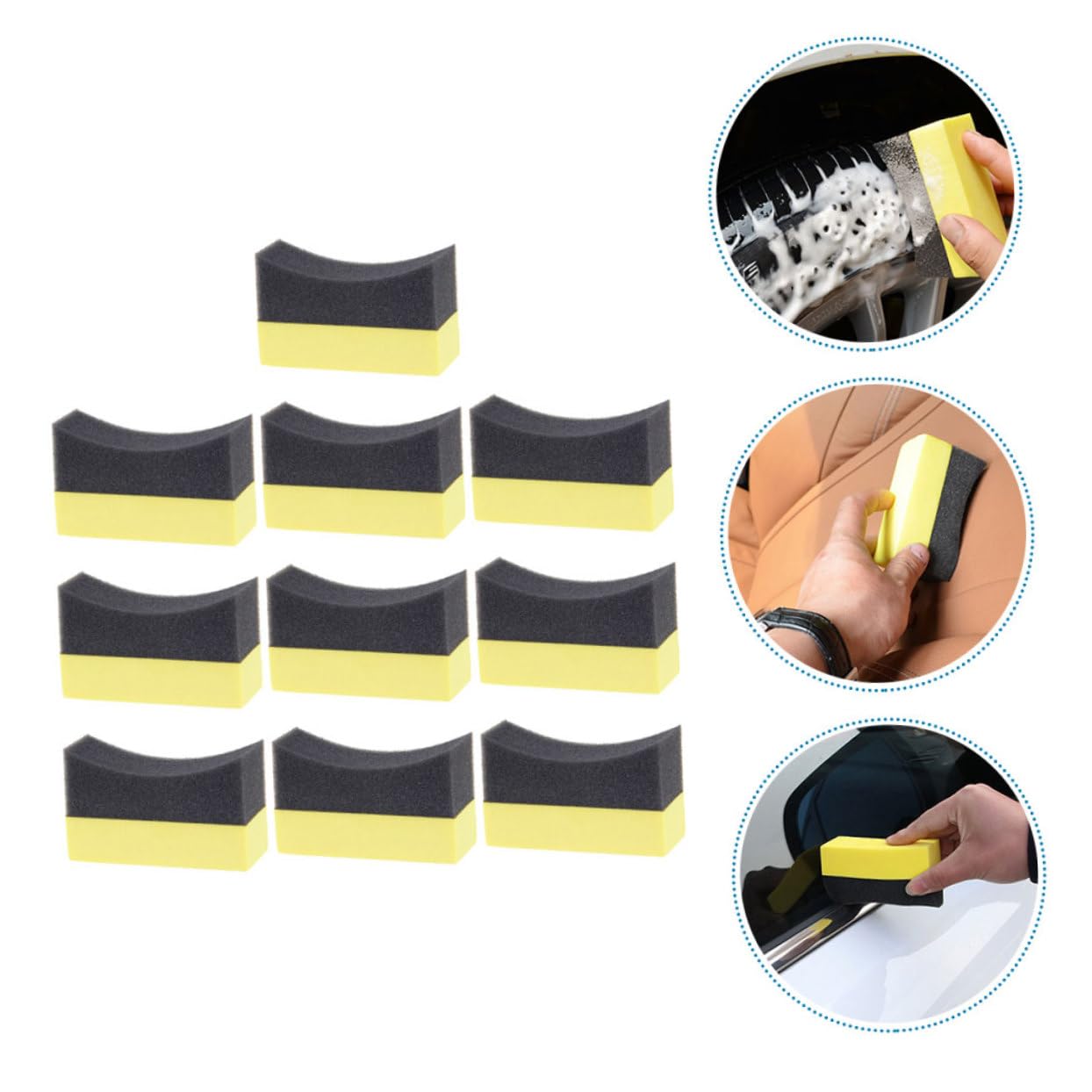 PLAFOPE 5 Set Di Tamponi Per Cera Applicatori Per Pneumatici Spugna Ad Alto Assorbimento Per La Pulizia Dellauto 10 Pezzi * 5