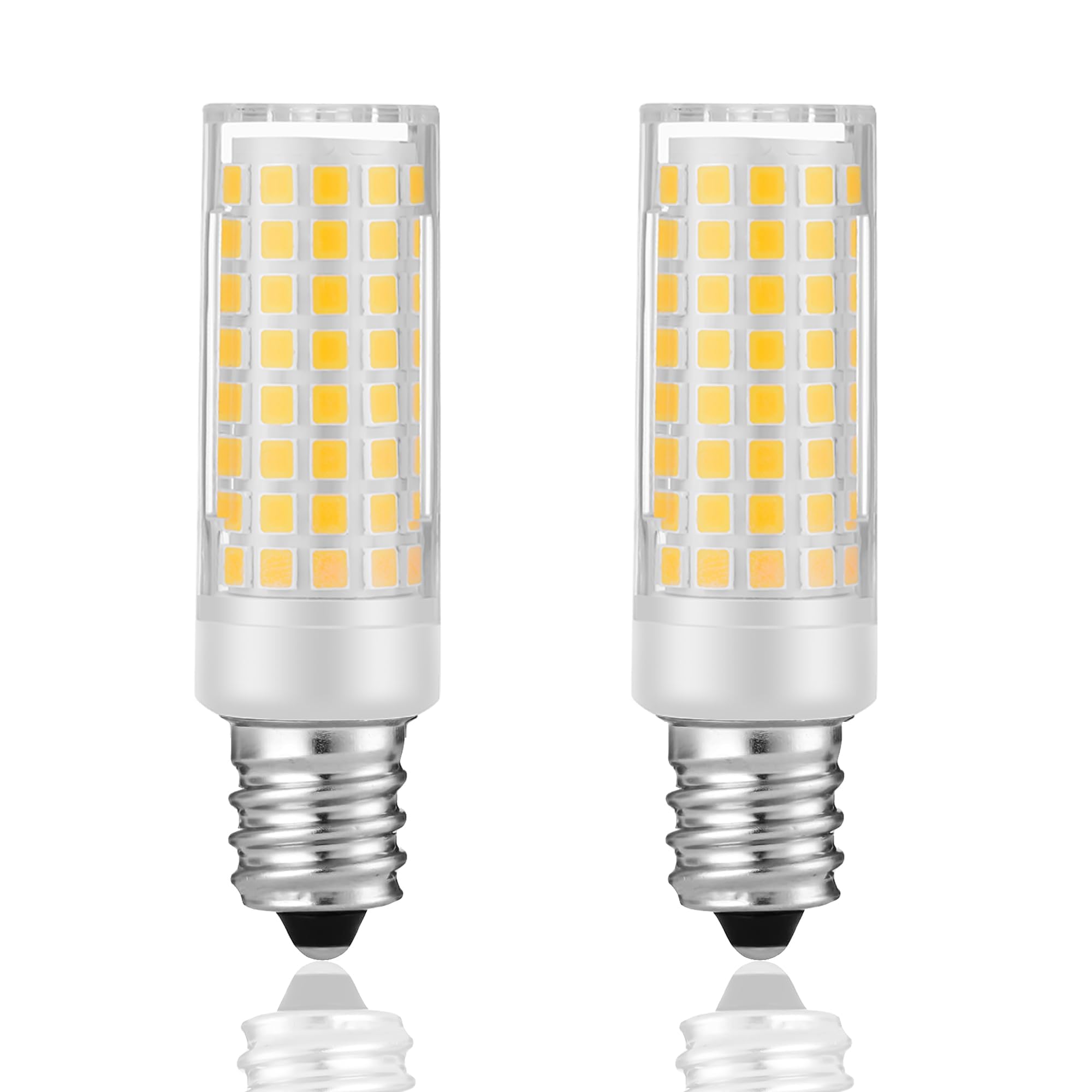 Juanw 5W E12 Screw Bulb LED E-12 Candelabra Base - AC200V-240V for Range/Stove/Oven, Microwave, Refrigerator, Cooker Hood,Sewing Machine - Part (Cool White 6000K, 2 Pack)