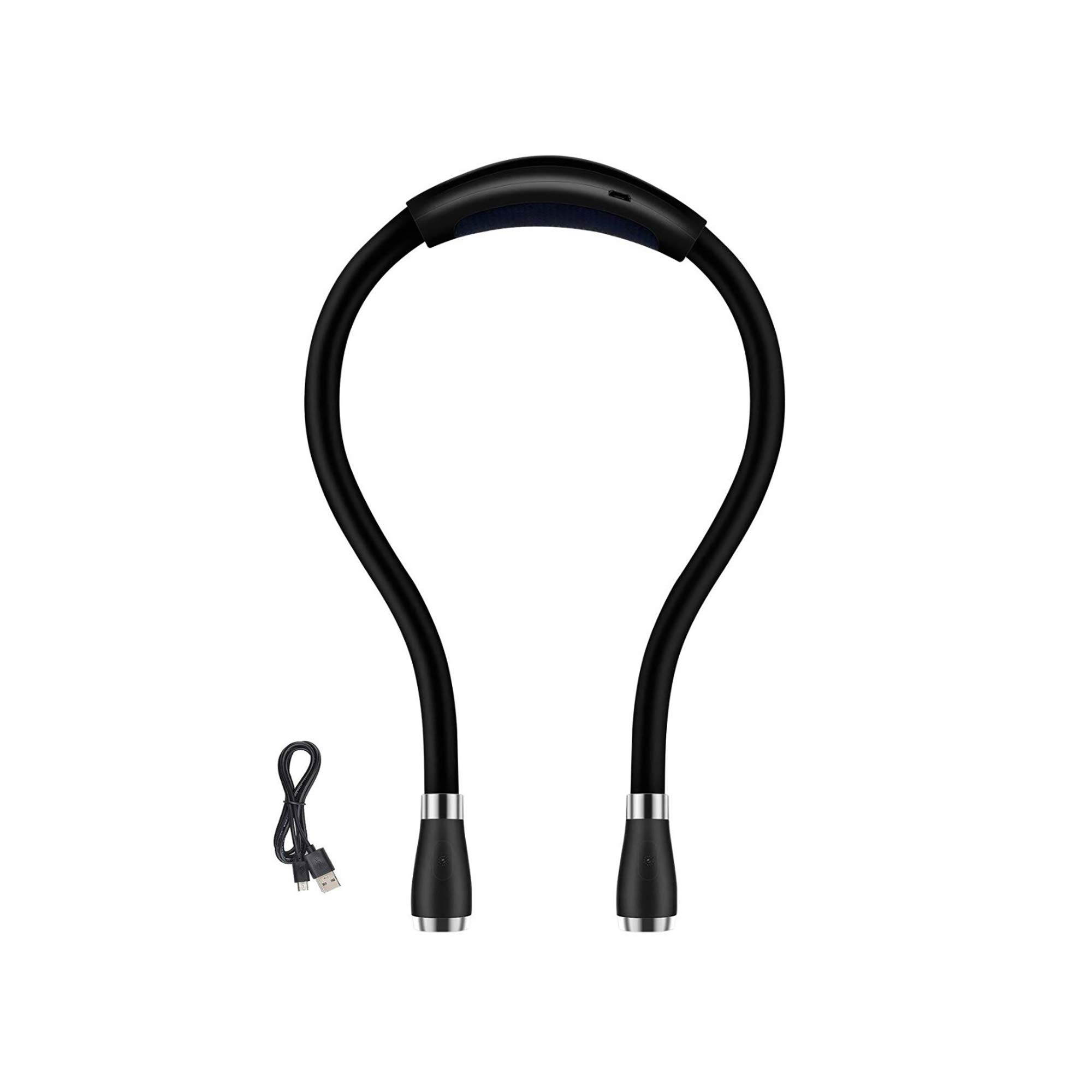 Jacalee Rechargeable LED Book Light Neck Hug Light 4 LED Hand-Free 3 Brightness Modes Flexible Arm for Bed Reading Ideal for Bookworms and Crafts Night Walking.