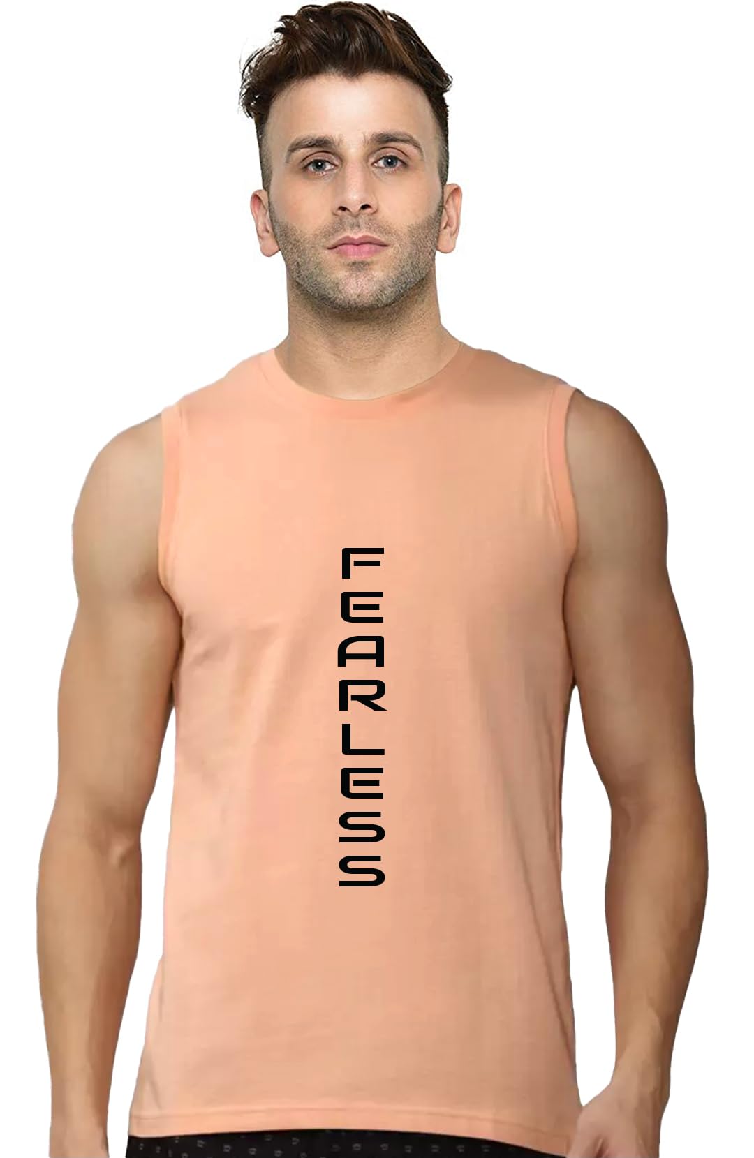 Men's Cotton Round Neck Printed Sleeveless T-Shirt-image-30