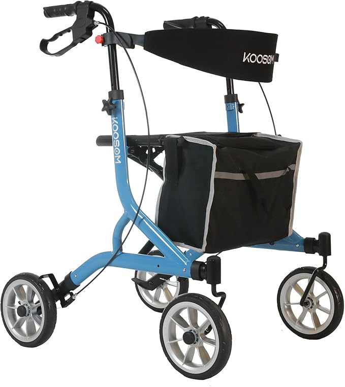 koosom 8'' Standard Walkers for Seniors with Seat,Fold Up