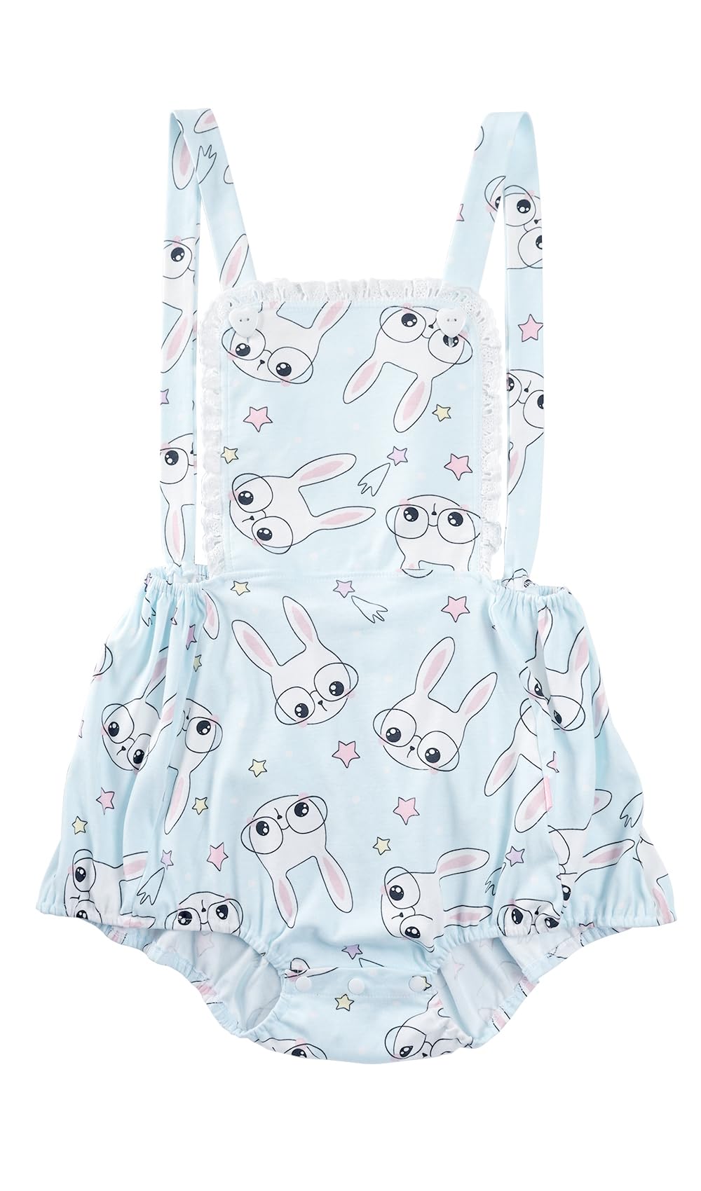 CutiePlusU Cotton Short Overalls Shortalls Button Crotch Onesie for Women- Printed Overalls
