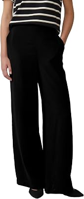 s.Oliver Damen Hose – Wide Leg, High Rise, Elastikbund, All-Over-Print