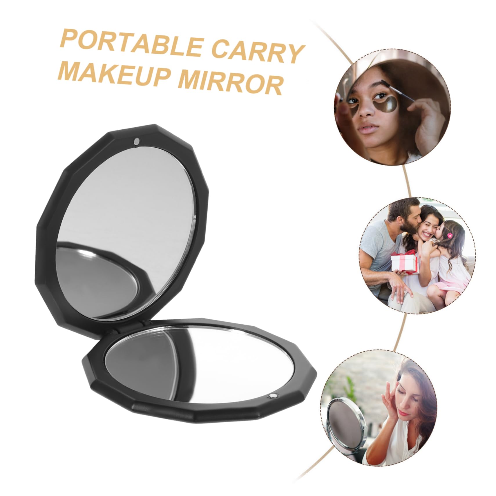 VALICLUD 3 Pezzi Specchietto Pieghevole con Ingrandimento Compatto Doppia Portatile per Make Up Viaggio per Donne e Ragazze Design
