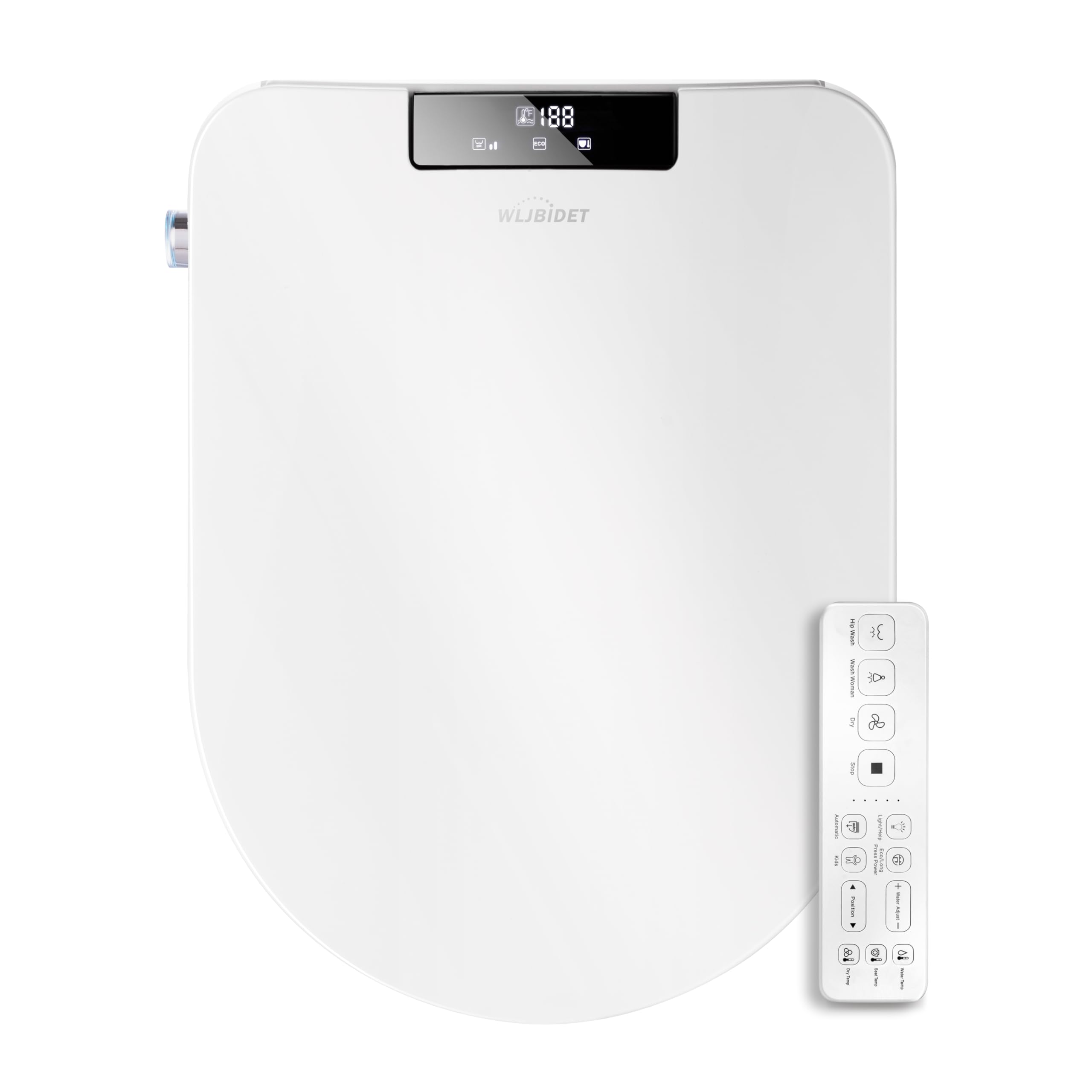 WLJBIDET Electric Bidet Toilet Seat,Heated Toilet Seat with Bidet Warm Water,Elongated Bidet with Dryer,Smart Toilet Seat,Smart Bidets for Existing Toilets,Multiple Spray Modes and Air Dryer