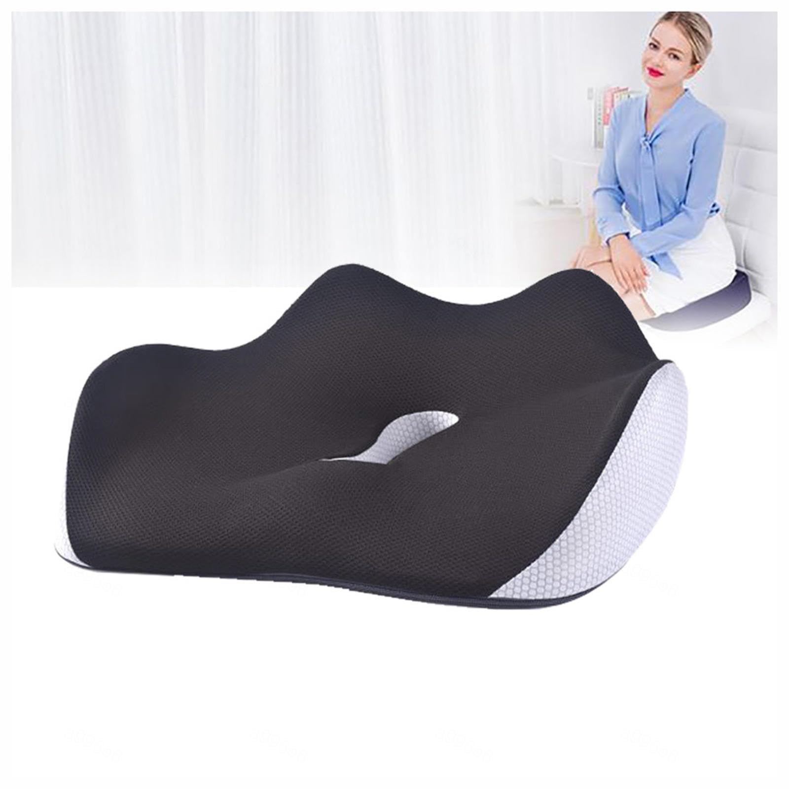 HAZARA Cojín Antiescaras, Cojin Ergonomico para Alivio De Presión, Cojin para Silla De Oficina para Largas Horas Sentadas En La Oficina,Automóvil,A-Black