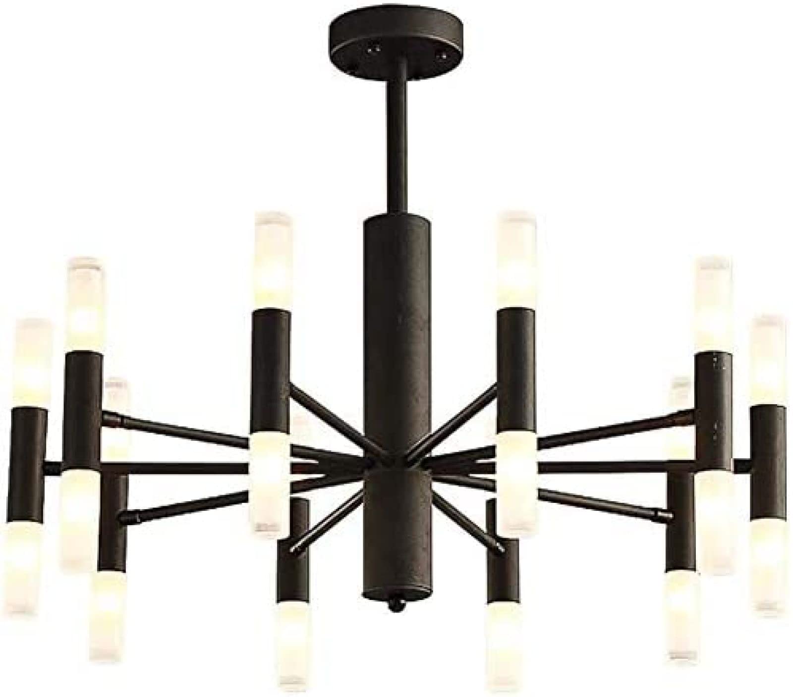 Lampadario Moderno Sputnik Lampadario a 10 luci Paralume in Acrilico Lampada a Sospensione Semplice Plafoniera in Oro Cucina Sala da Pranzo Soggiorno,Nero,100 cm (39 Pollici
