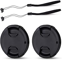Vista 7 de JJC 2-Pack 52mm Tapa de lente frontal con protector elástico para Nikon D3000, D3100, D3200, D3300, D5000, D5100, D5200, D5300, D5500 con lente kit