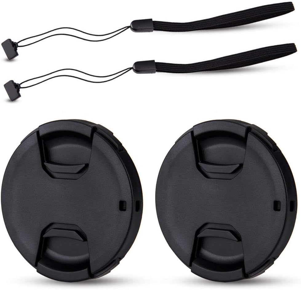 2-Pack 58mm Front Lens Cap Cover for Canon EOS Rebel T7 T6 T5 T100 4000D T8i T7i T6s T6i T5i T4i T3i T2i T1i SL3 SL2 SL1 XSi XTi with EF-S 18-55mm Kit Lens and other Lenses with 58mm Filter Thread