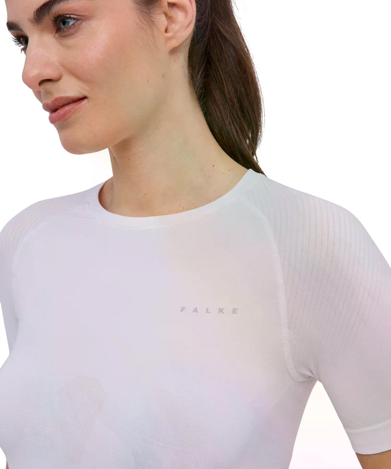 FALKE Donna Warm Round Neck Maglietta Sportiva Tecnica Manica Corta per Temperature da miti a Fredde Caldo Intimo Tecnico Traspiranti Asciugatura Rapida sostenibili Filo Funzionale 1 Pezzo | termoregolazione per temperature da calde a fredde