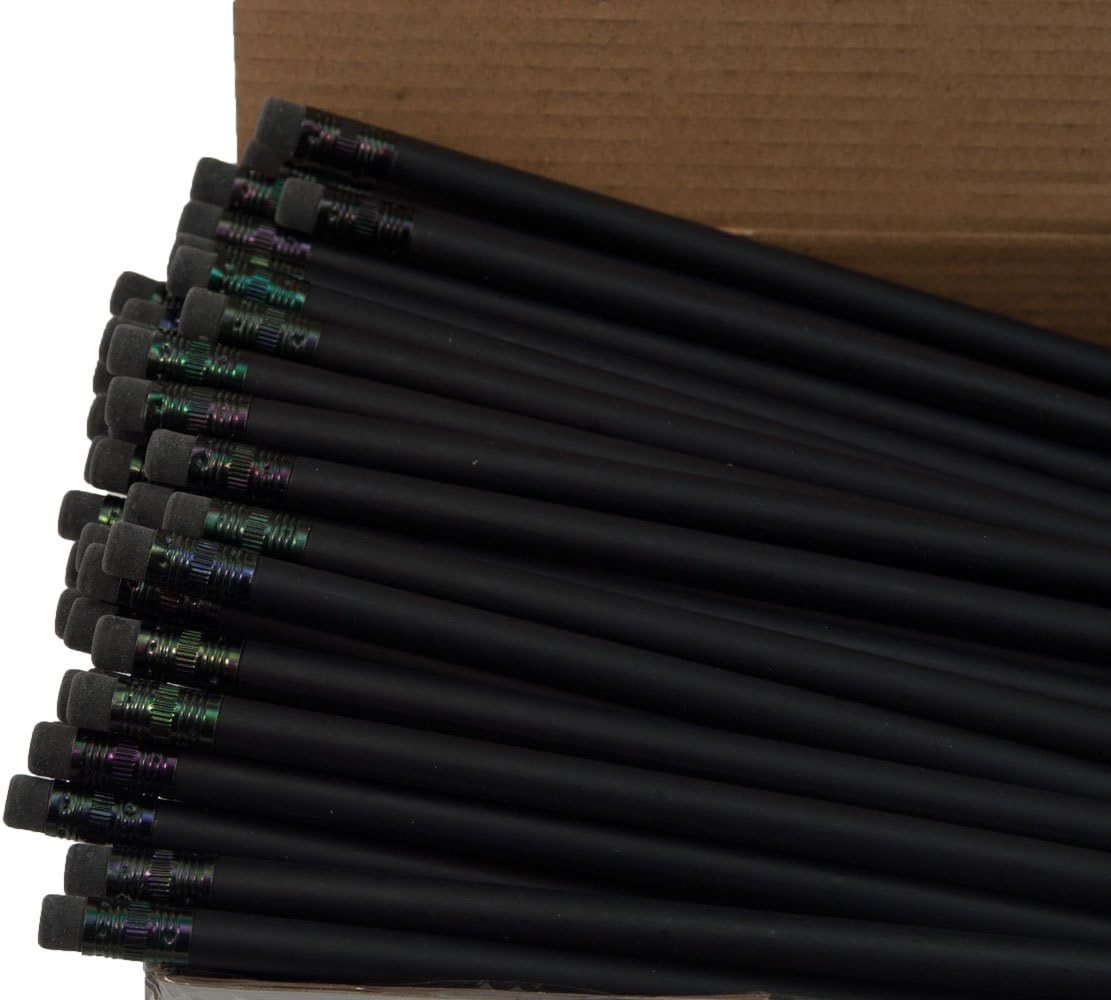Ultra Premium Matte Black Pencil (Black Wood Matte Black with Black Eraser) (Matte Black)(Bulk Box of 144)