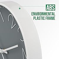 Vista 4 de Wall Clock 10 Inch Non-Ticking Silent Modern Simple Style Round Decor Clock Gray Stereoscopic Dial Quartz Wall Clocks for Home/Office/School/Living