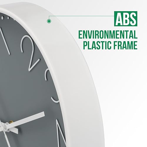 Miniatura 4 de Reloj de pared de 10 pulgadas sin tictac, silencioso, moderno, estilo simple, redondo, decoración redonda, esfera estereoscópica, reloj de pared de