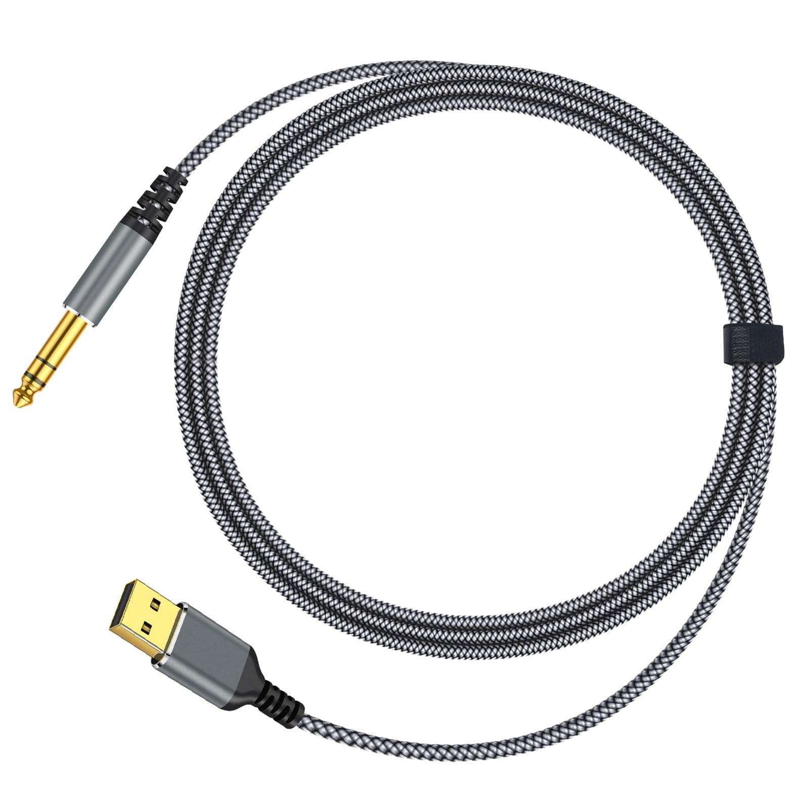Cavo audio stereo da USB a TRS da 6,35 mm, 3 m da USB A a 6,35 mm maschio, adattatore audio per laptop, Windows, PC, amplificatore, altoparlante, cuffie, Nota: non applicabile a porte USB di