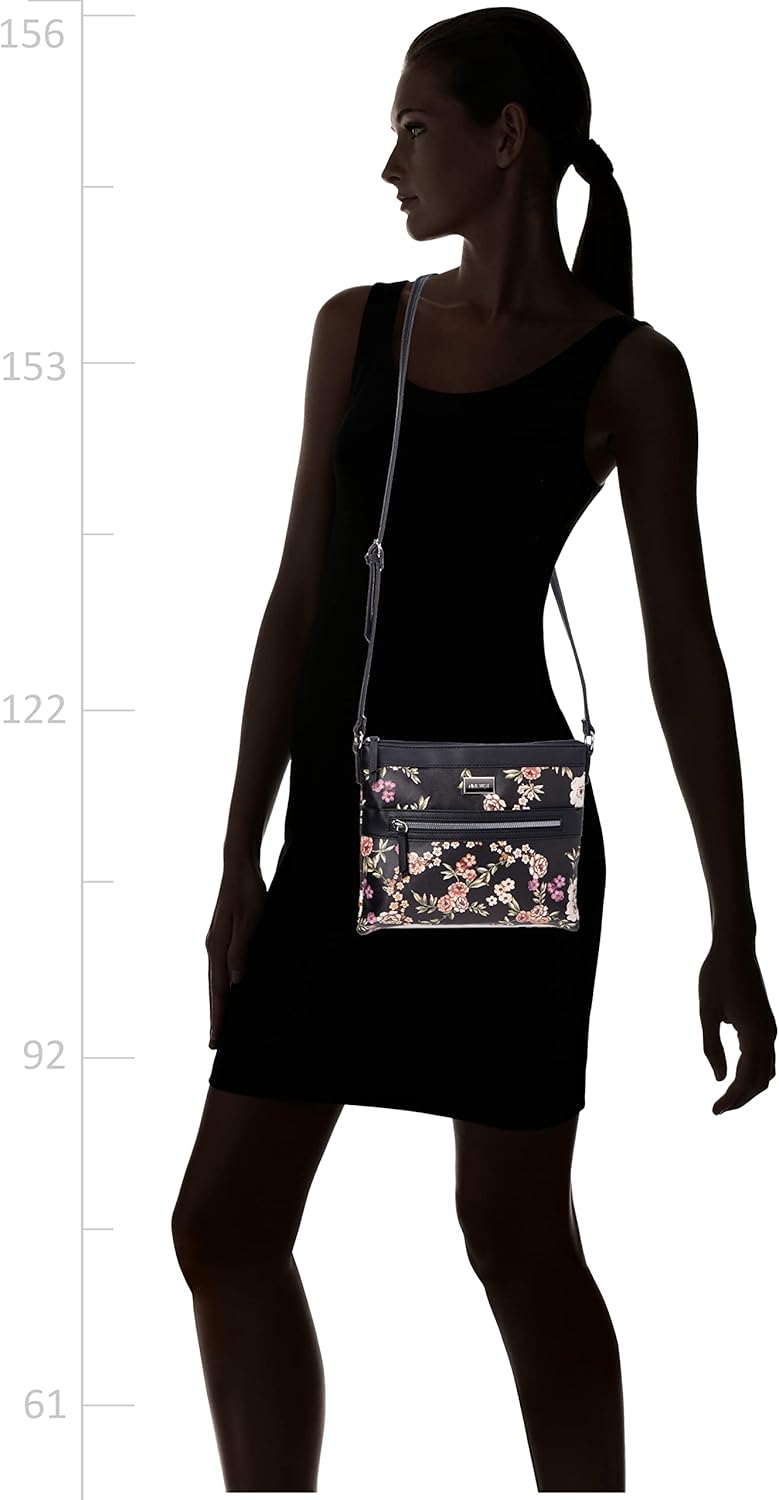 Nine West Coralia Mini Sure Spring Crossbody Black Floral One Size