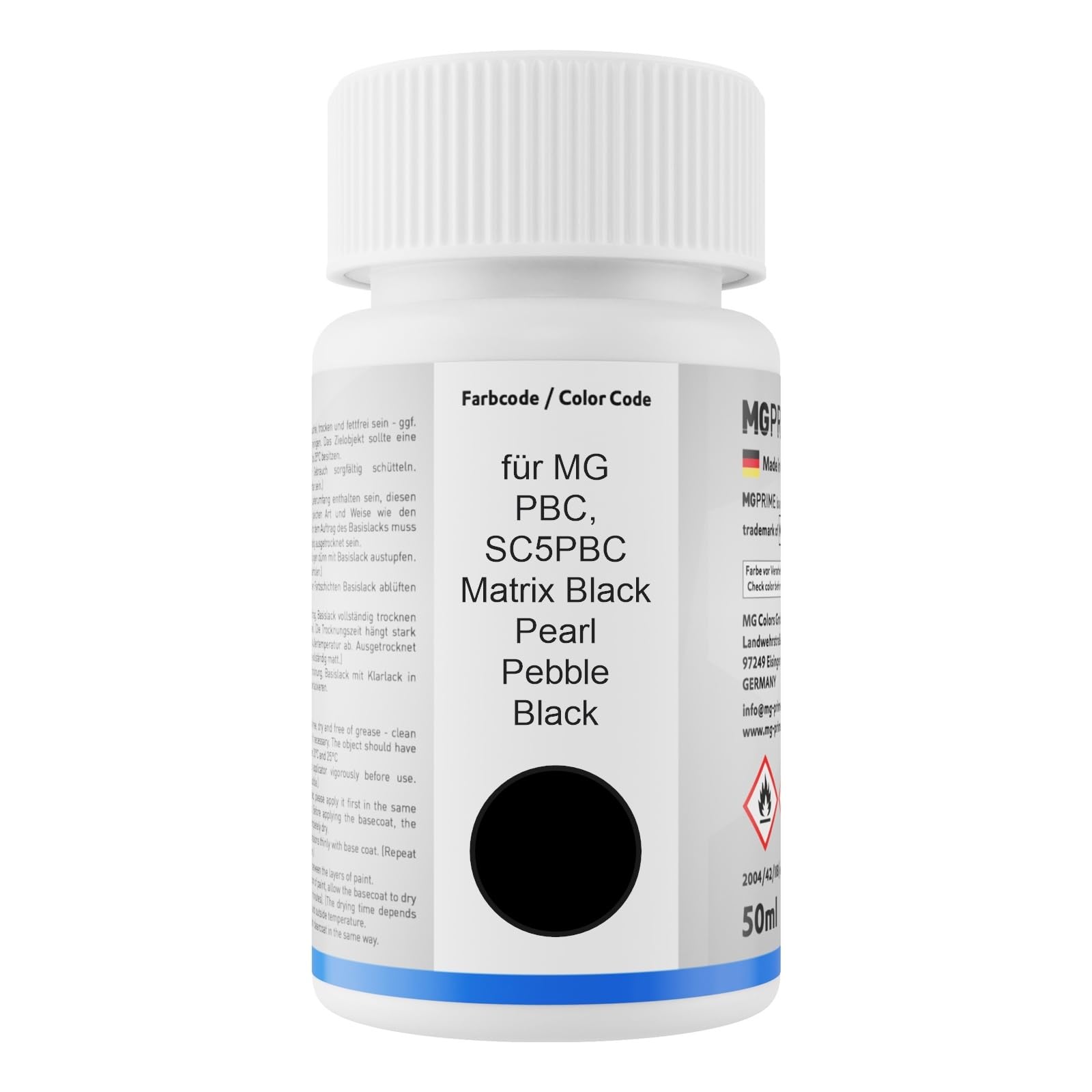 MG PRIME Autolack Lackstift Set für MG PBC / SC5PBC Matrix Black Pearl/Pebble Black Basislack Klarlack je 50ml