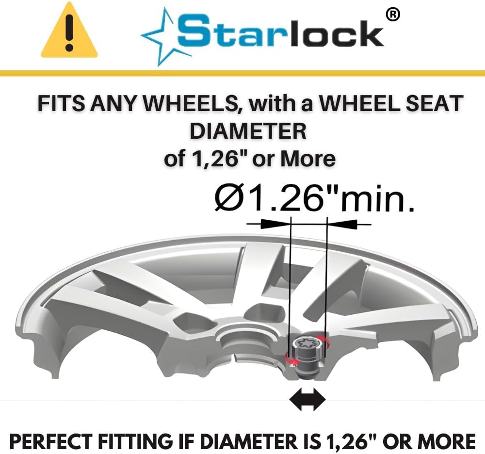 Farad PP12/E Galvanized Lug Bolt Wheel-Locks Kit Suitable for Audi Q5 (M14 X 1.5 Thread Size) - Set of 4 Lug Bolts + 1 Key