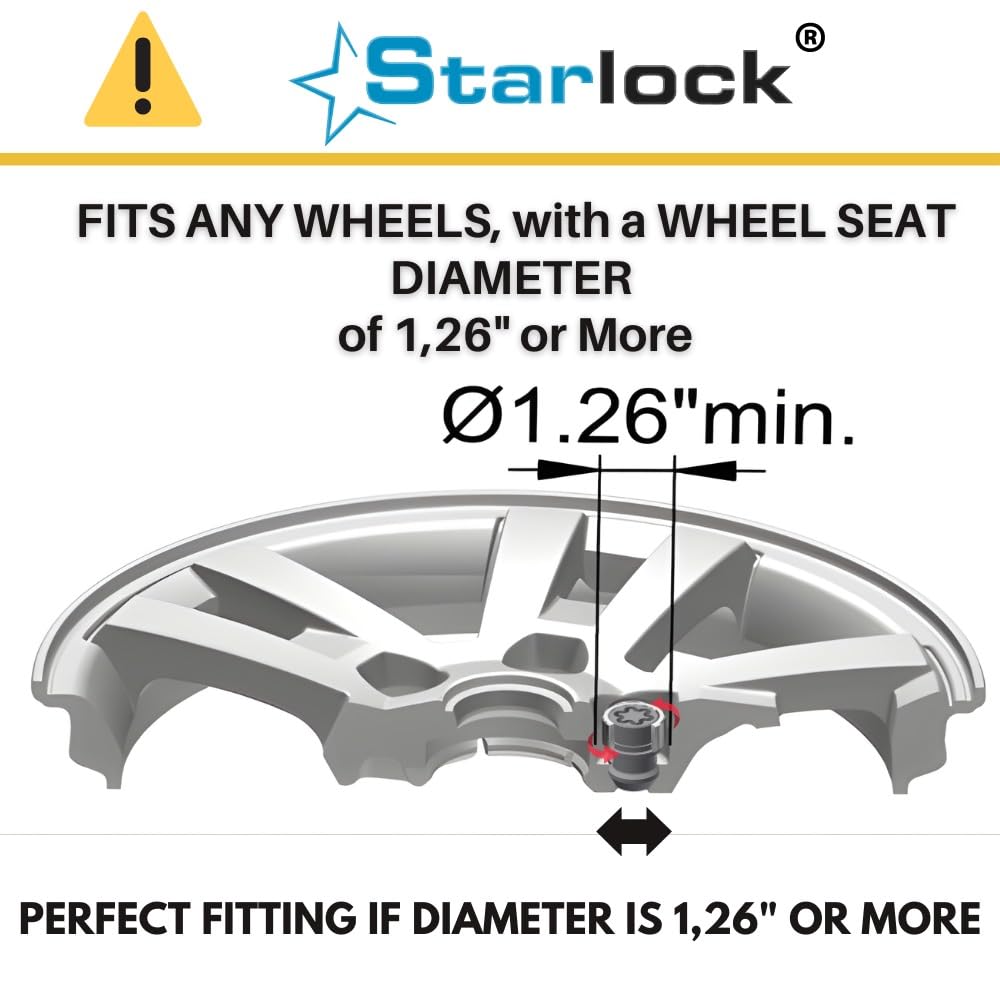 Farad H1/E Galvanized Silver Lug Nut Wheel-Locks Kit Suitable for Hyundai Elantra (M12 X 1.5 Thread Size) - Set of 4 Lug Nuts + 1 Key