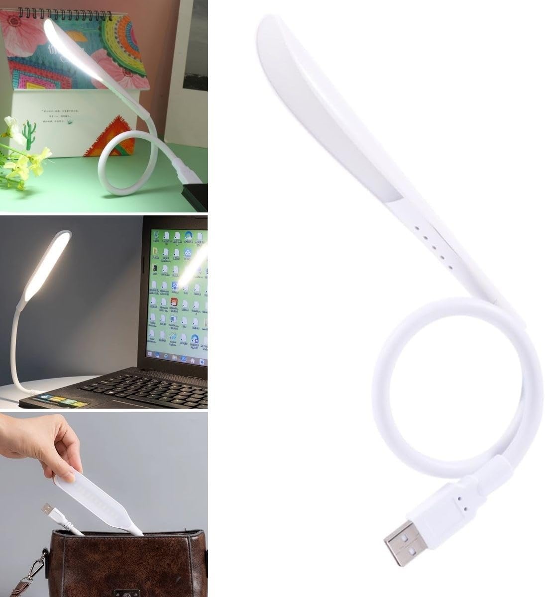 Plentiful® USB Girişli 14 Ledli 3 Kademeli Dokunmatik Masa/Kitap Okuma Lambası Ledi Beyaz
