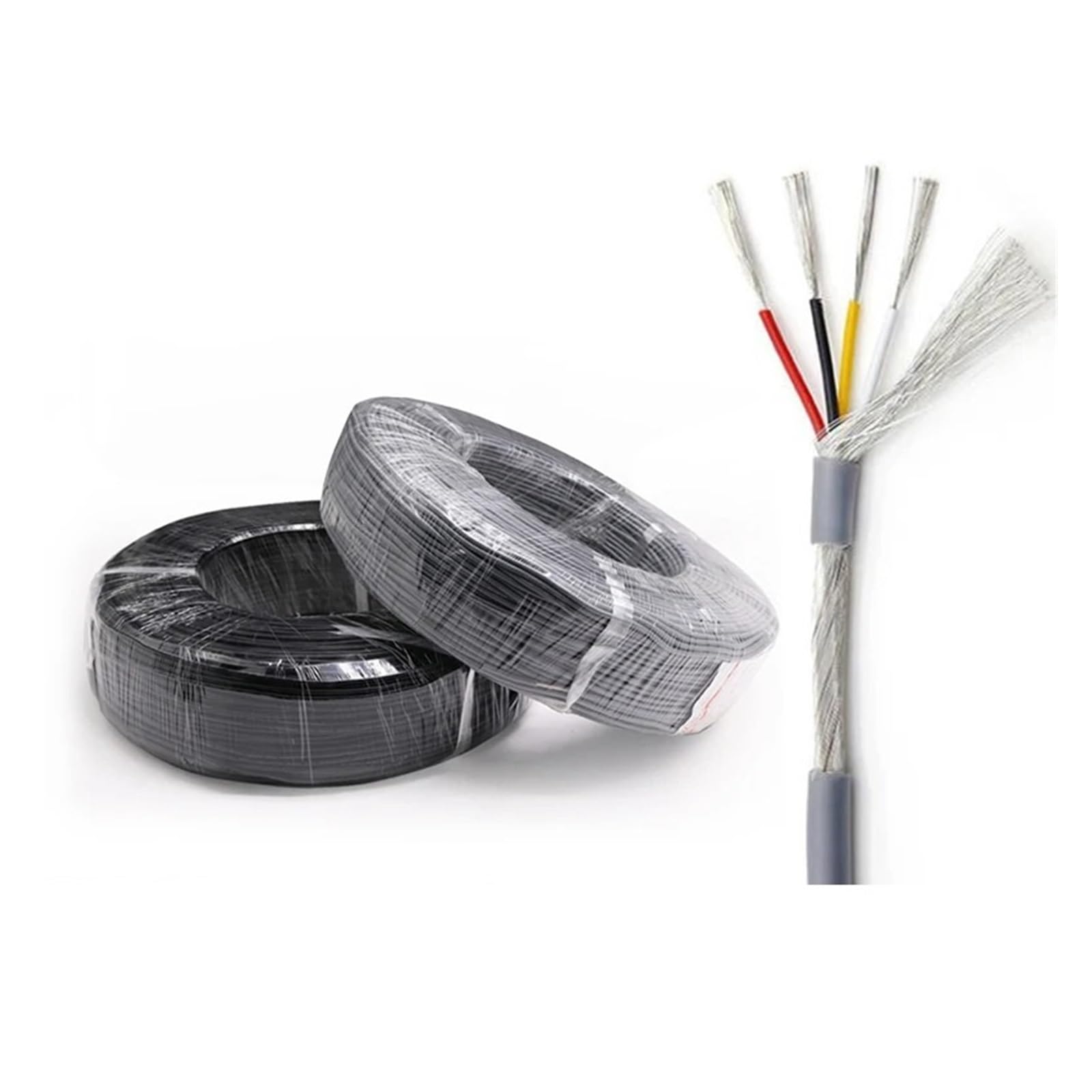1/2/5/10/20M Szary przewód ekranowany UL2547 wzmacniacza liniowego sygnału audio, ekranowany, 2 3 4 5 6 7 8 żył(20 meters,22AWG,3 Cores)