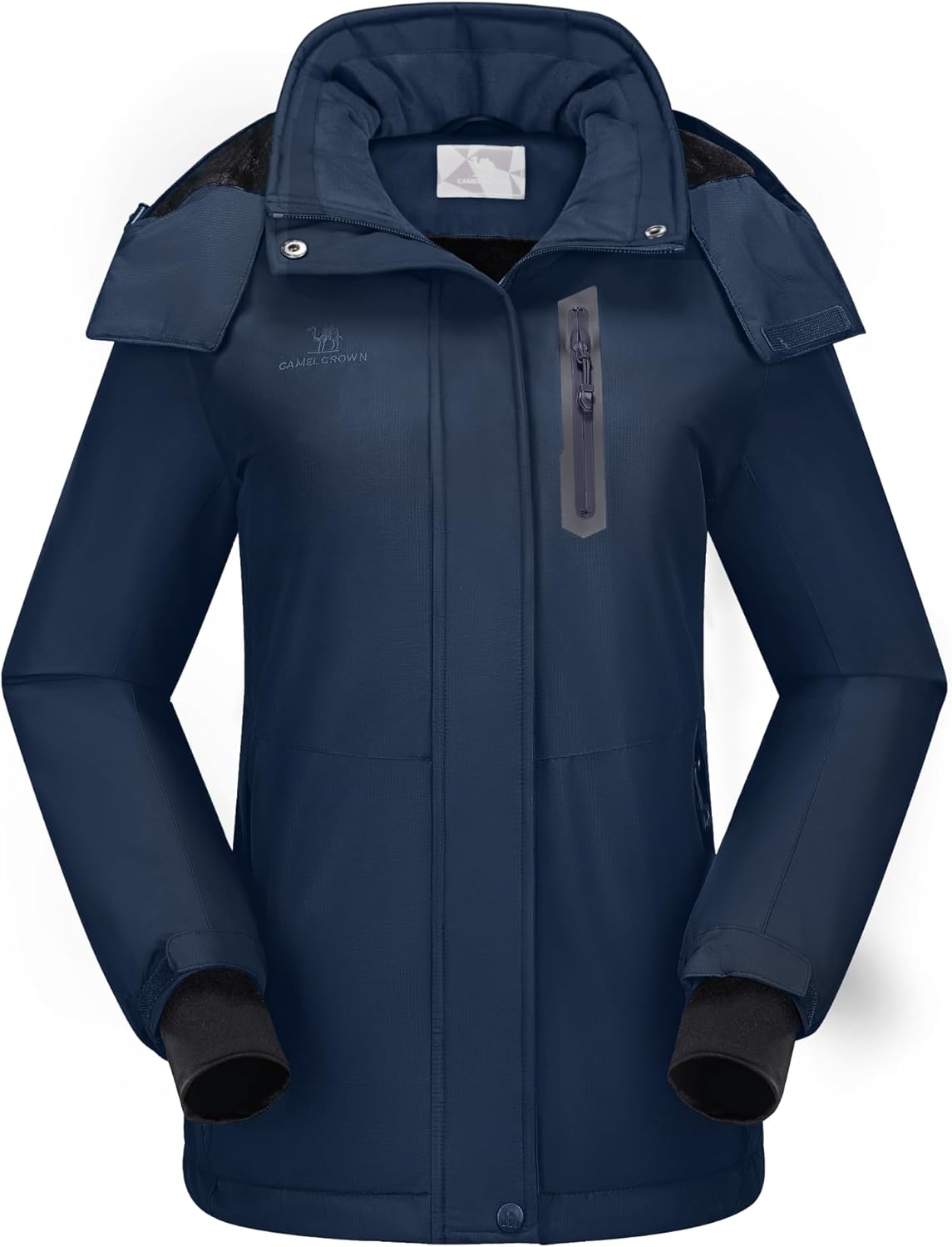 CAMEL CROWN Women's Ski Jacket Waterproof Warm Winter Snow Coat Hooded Mountain Outdoor Windbreaker Windproof Jacket