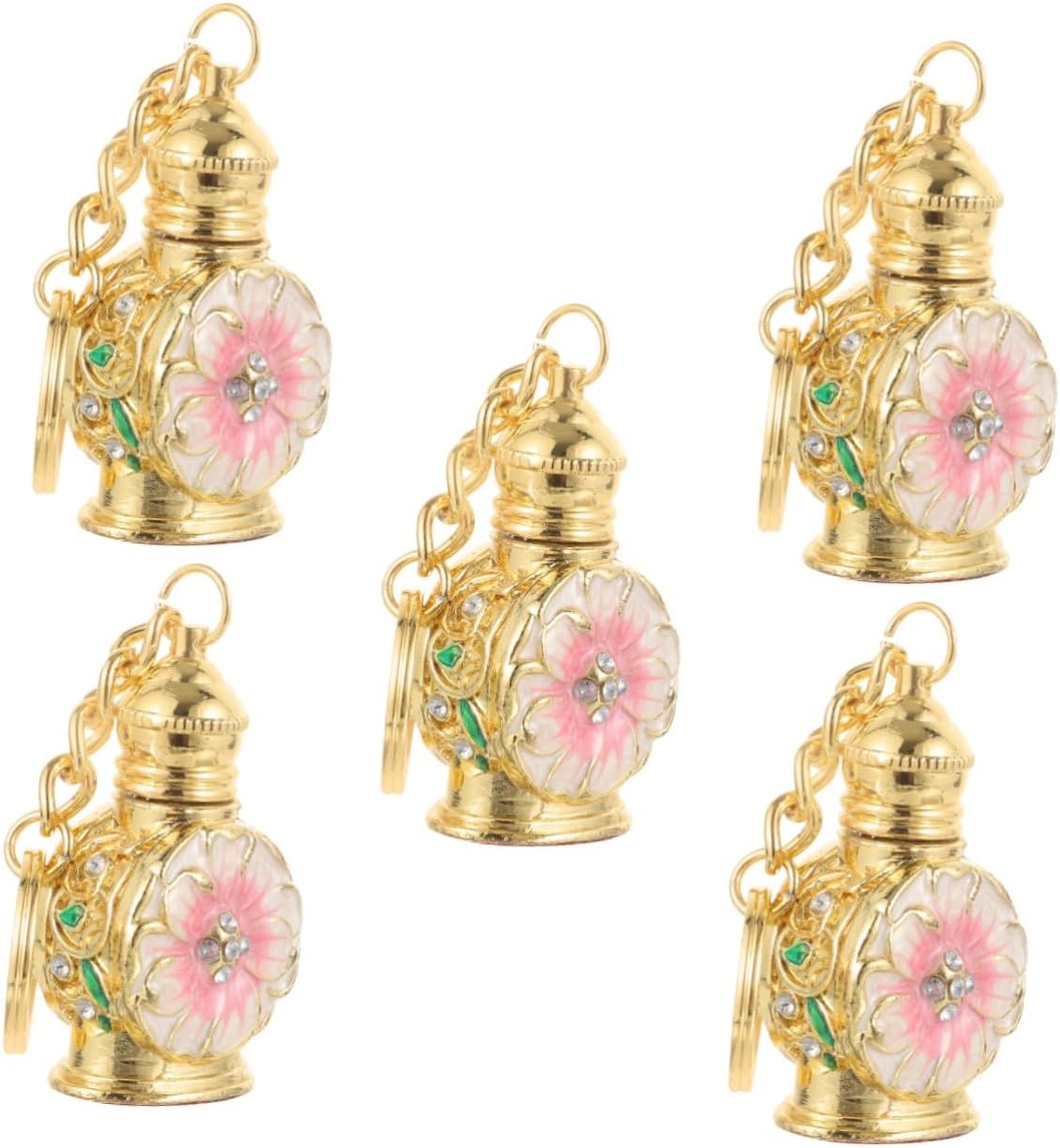 5pcs Perfume Bottle Vintage Perfume Vial Vintage Fragrance Bottle Scent Pump Case Make up Bottle Vintage Essential Oil Bottle Roller Bottle Vintage Decor Egypt Travel Crystal Glass