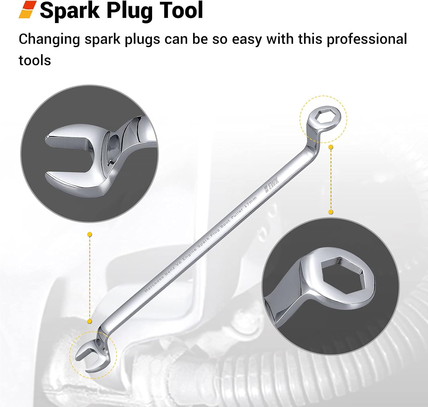 Mercedes M110/M112/M113 Spark Plug Boot Wire Wrench Remover Pulley Tool 17mm Vehicle Parts