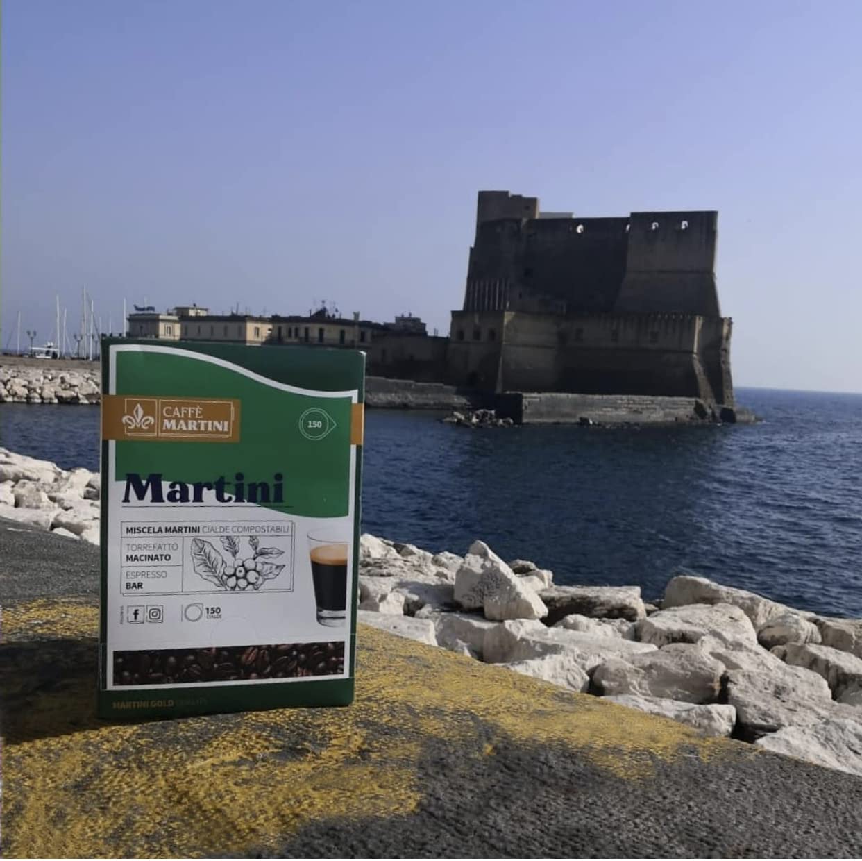 BOX CAFFE artigianale Caffè Martini in cialde ESPRESSO NAPOLETANO ARTIGIANALE Miscela VERDE 150 cialde Cialda Compostabile ESE 44-1125gr- MADE in NAPLES