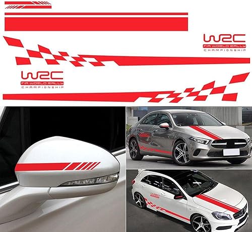 5 calcomanías de vinilo de rayas de auto para capó de coche, calcomanías gráficas de rayas laterales para espejo retrovisor, calcomanías de coche