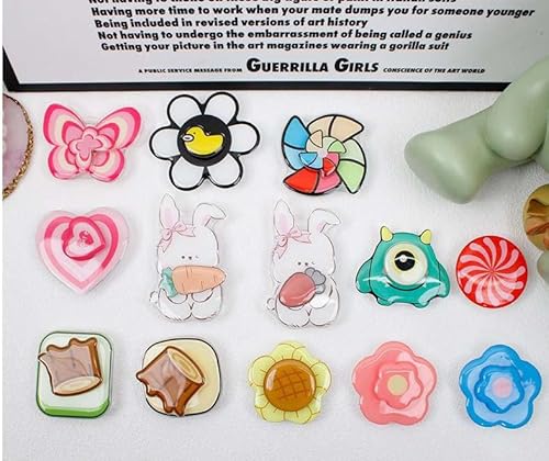 Gripong Cute Swappable Expandable And Spinnable Mobile Phone Grip Stand For Phones And Tablets - Acrylic Spinner Accessory (Pink Flower Spinner) #TOP2