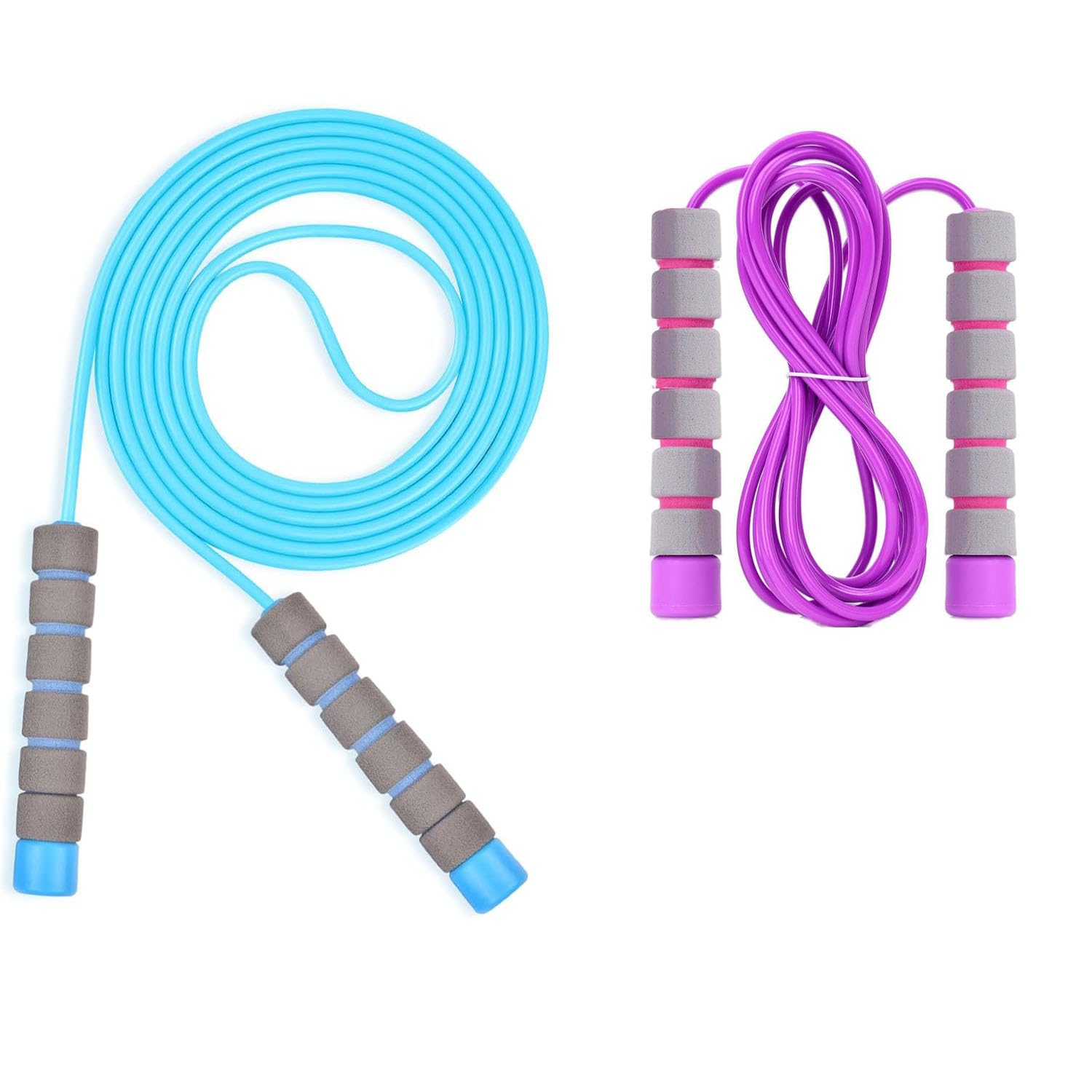 Voarge 2 Pack Skipping Ropes, 2.6m Adjustable Skipping Rope With Skin-Friendly Foam Handles for Children And Adult To Exercise