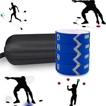 4 Agility Training Lights, Reaction Training Light Agile Fitness Equipment, 4 Training Modes and 4 Light Colors, Remote Control, Agile Response Speed Training Equipment for Sports, Home Use