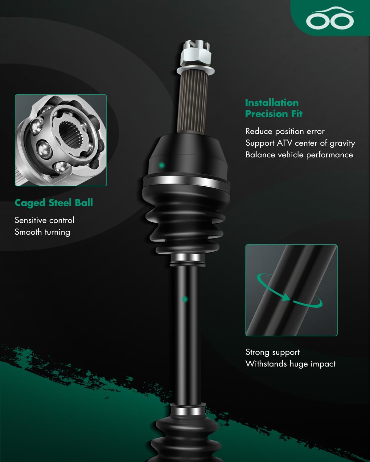 SCITOO CV Axle Shaft Assembly Rear Left Right for Polaris Sportsman 700 2002 1380157 2PCS