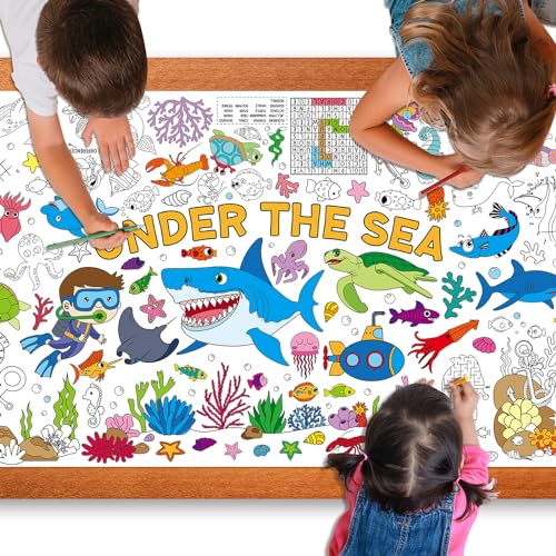 Under The Sea Large Coloring Poster