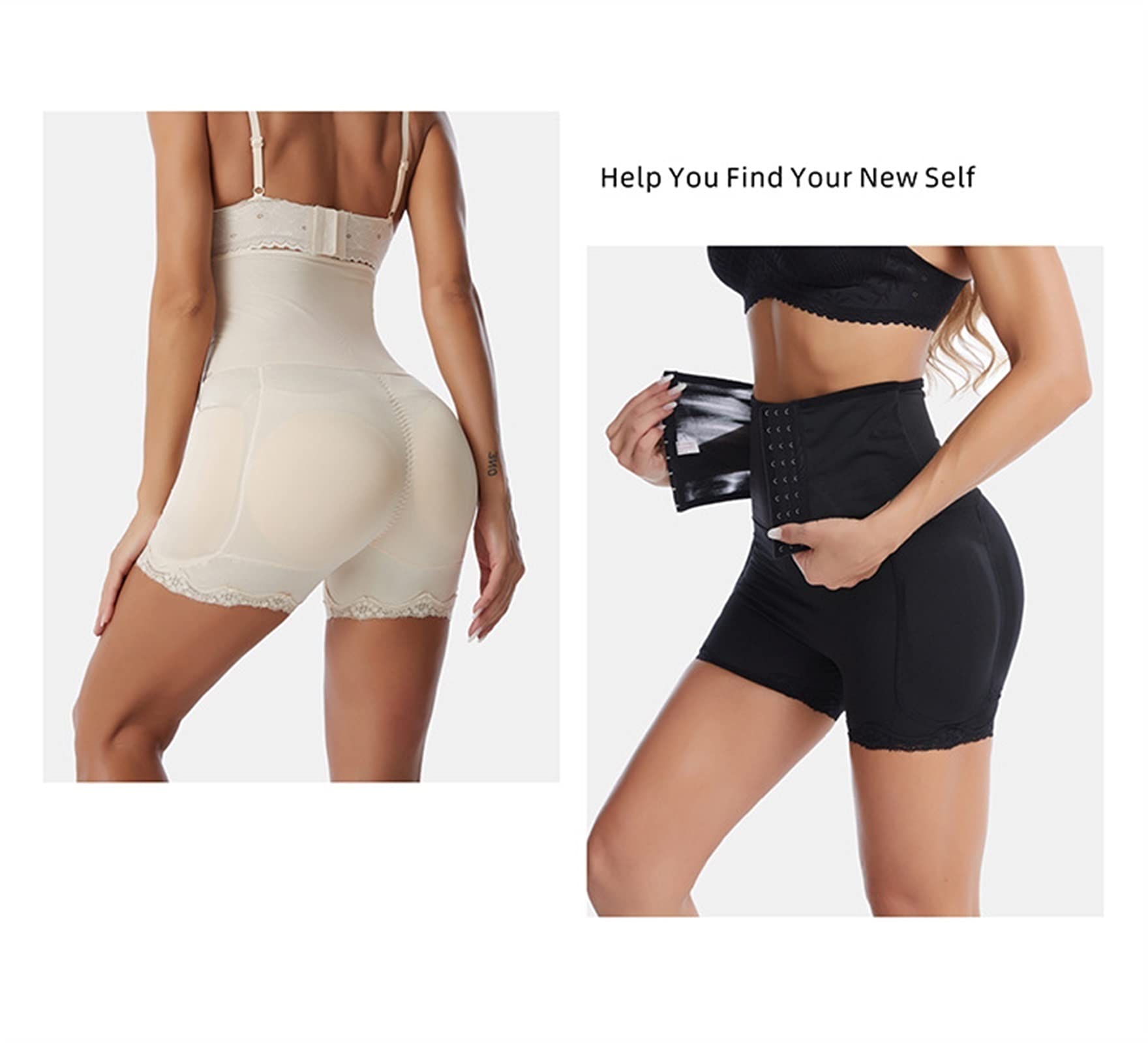 XYNSNDB Damskie majtki z wysokim stanem Hip Enhancer Wyściełane Body Butt Lifter Shapewear Bezszwowa bielizna Kontrola brzucha