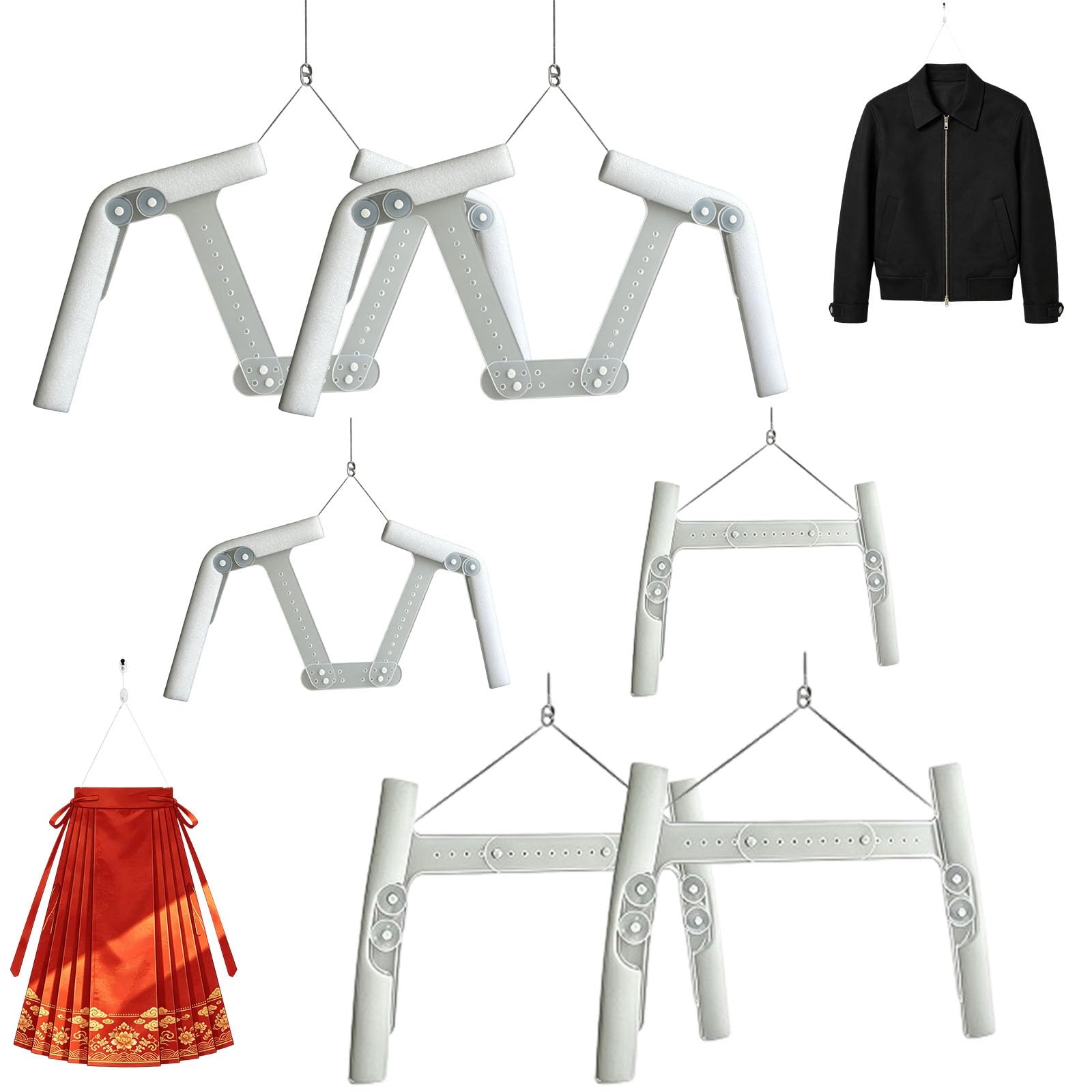 sunbiaouk Photography Shows Model Torso, 6 pcs Acrylic Body Shape Clothing Display Hangers, Mannequin Torso for Hang Coat Jackets Sweater Tops